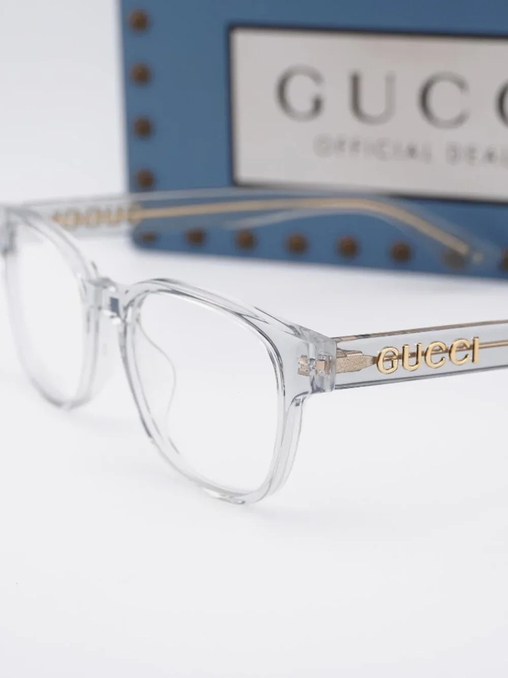 Gucci GG1746OA 003 Square Eyeglasses - Transparent Grey 52mm